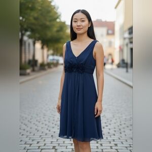 Adrianna Papell Blue Dress Babydoll Fairy Size 4 Y2K 90s‎ Whimsigoth Wedding